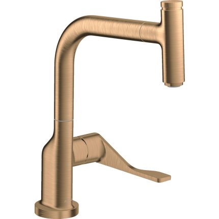 Baterie bucatarie Hansgrohe Axor Citterio Select, dus extractibil, bronz periat