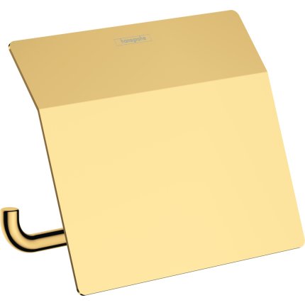 Suport hartie igienica cu aparatoare Hansgrohe AddStoris, gold optic lustruit