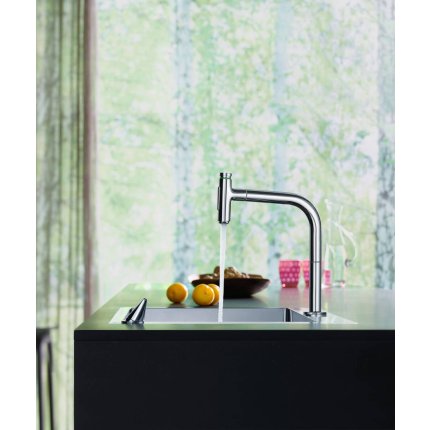Set Hansgrohe Sink Combi C71-F450-06, chiuveta inox 550mm + baterie din doua elemente cu dus extractibil, inox optic