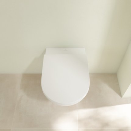 Set vas WC suspendat Villeroy & Boch Subway 3.0 TwistFlush cu capac inchidere lenta, finisaj CeramicPlus