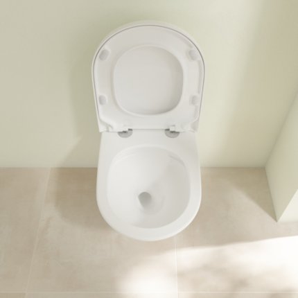 Set vas WC suspendat Villeroy & Boch Subway 3.0 TwistFlush cu capac inchidere lenta, finisaj CeramicPlus