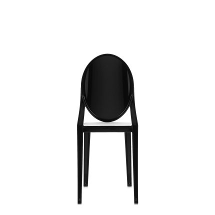 Set 2 scaune Kartell Victoria Ghost design Philippe Starck, negru lucios