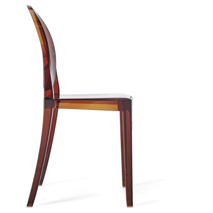 Set 2 scaune Kartell Victoria Ghost design Philippe Starck, maro transparent