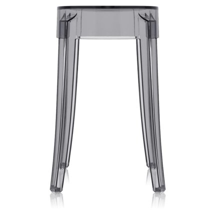 Set 2 scaune Kartell Charles Ghost design Philippe Starck, h45cm, gri transparent