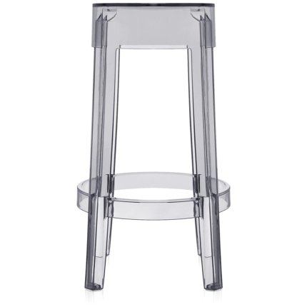 Set 2 scaune Kartell Charles Ghost 2005 design Philippe Starck, h65cm, gri transparent