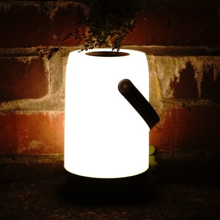 Lampa de exterior Deko Senso 11.5x19cm, IP44, touch, USB, alb-negru