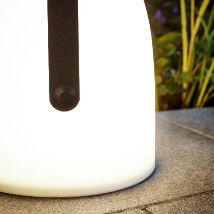 Lampa de exterior Deko Senso 21x30cm, IP44, timer, USB, alb-negru