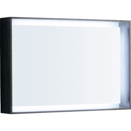Oglinda cu iluminare Geberit Citterio 88.4x58.4cm, rama stejar maro gri