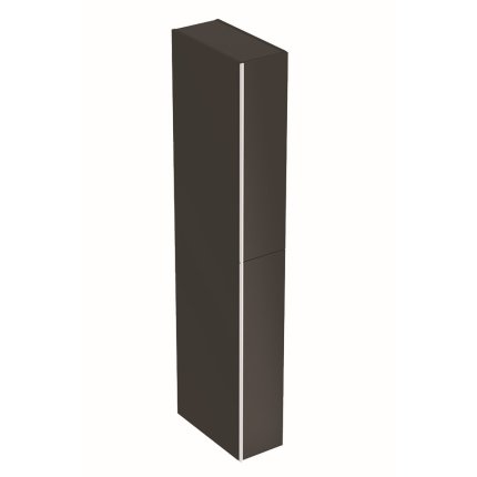 Dulap inalt Geberit Acanto 22x47.6x173cm, cu doua sertare sticla negru, corp negru mat