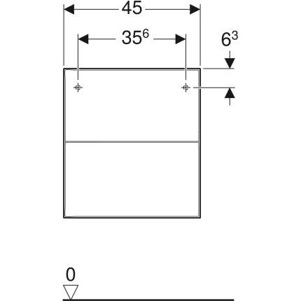 Dulap mediu suspendat Geberit ONE cu 2 sertare, 45x47x49.2cm, alb mat