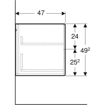 Dulap mediu suspendat Geberit ONE cu 2 sertare, 45x47x49.2cm, alb mat