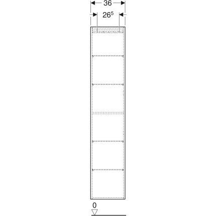 Dulap suspendat inalt Geberit ONE cu 1 usa, 36x29.1x180cm, nuc AmericanHickory / Melamina structura lemnoasa
