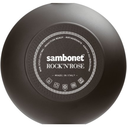 Cratita cu capac Sambonet Rock & Rose 28cm, 3.6 litri, inductie, negru