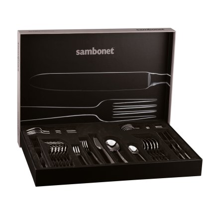 Set tacamuri Sambonet Contour Solid Handle, 30 piese, inox placat cu argint