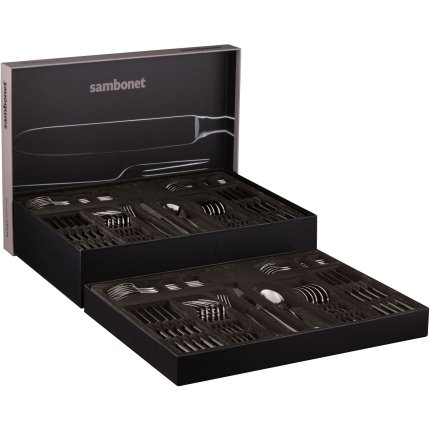 Set tacamuri Sambonet H-Art Solid Handle, 72 piese, inox placat cu argint