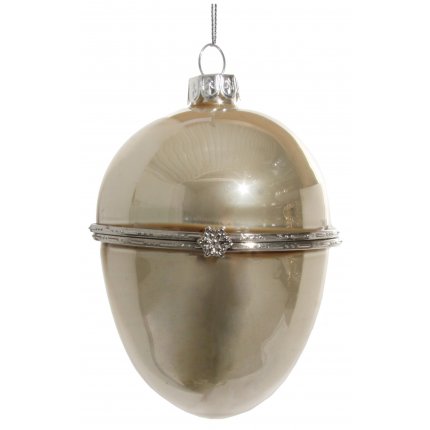 Decoratiune brad Deko Senso ou 11cm, sticla, auriu perlat