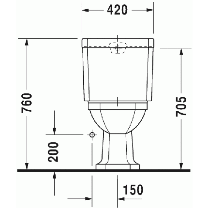 Vas WC Duravit seria 1930 35.5x66.5cm, evacuare verticala