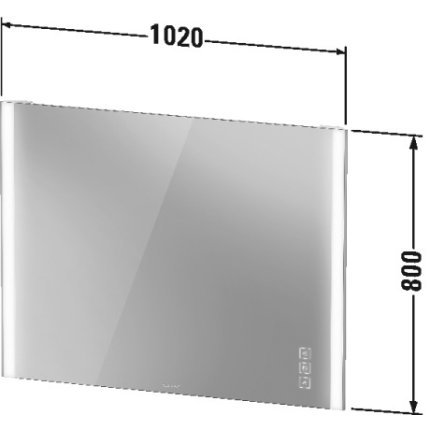 Oglinda Duravit XViu cu iluminare LED 102x80cm, cu incalzire si actionare pe senzor, margini negru mat