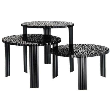 Masuta Kartell T-Table design Patricia Urquiola, 50cm, h 28cm, negru