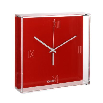 Ceas Kartell Tic&Tac design Philippe Starck & Eugeni Quitllet, 30x30cm, rosu