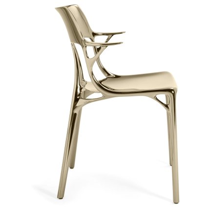 Set 2 scaune Kartell A.I. design Philippe Starck, bronz