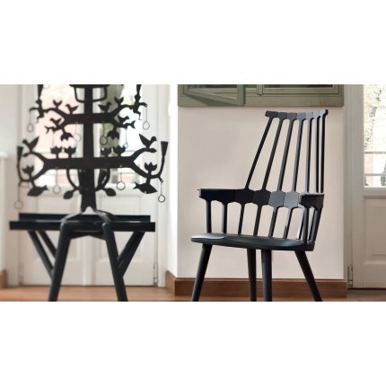 Set 2 scaune Kartell Comback, design Patricia Urquiola, negru