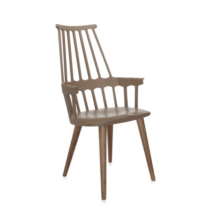 Set 2 scaune Kartell Comback, design Patricia Urquiola, bej aluna - stejar