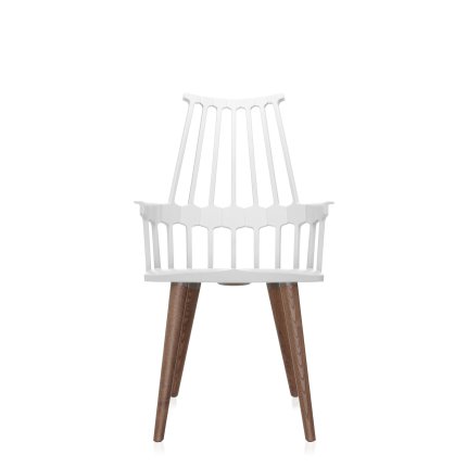 Set 2 scaune Kartell Comback, design Patricia Urquiola, alb - stejar