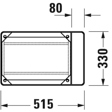 Consola metalica pe pardoseala pentru lavoar Duravit DuraSquare 516x333mm, cu port-prosop reversibil, fara raft, negru mat