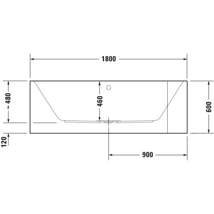 Cada de baie asimetrica Duravit Happy D.2 Plus, 180x80 cm, acril, orientare stanga, include panouri grafit super mat