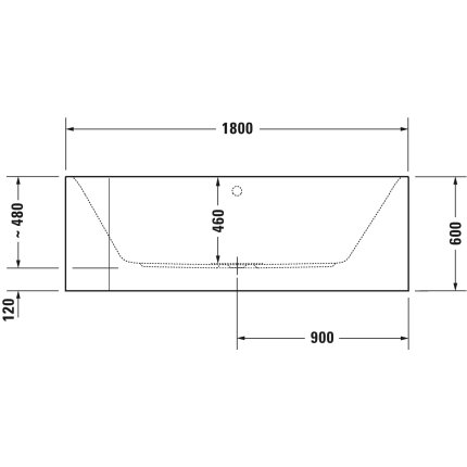 Cada de baie asimetrica Duravit Happy D.2 Plus, 180x80 cm, acril, orientare dreapta, include panouri grafit super mat