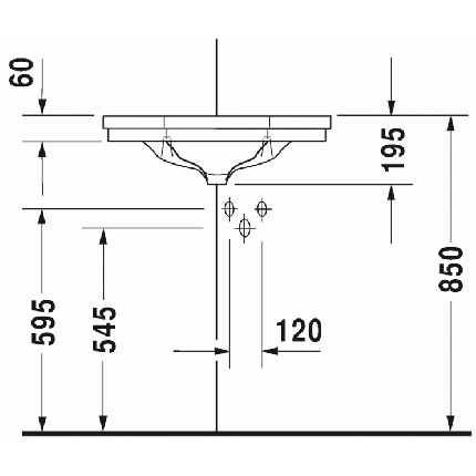 Lavoar de colt Duravit seria 1930 59.5x45cm