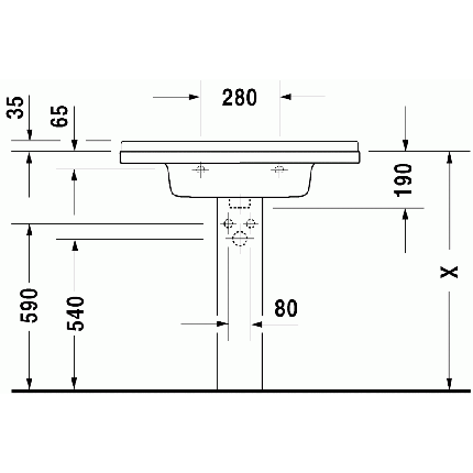 Lavoar Duravit Starck 3 85x48.5cm, montare pe mobilier