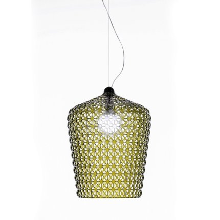 Suspensie Kartell Kabuki design Ferruccio Laviani, LED 15W, h73-268cm, verde transparent