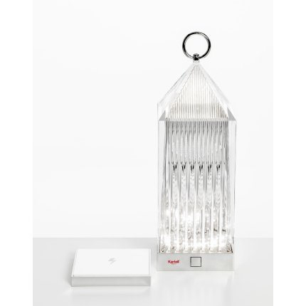 Lampa portabila de exterior Kartell Lantern design Fabio Novembre, 1,2W LED, transparent