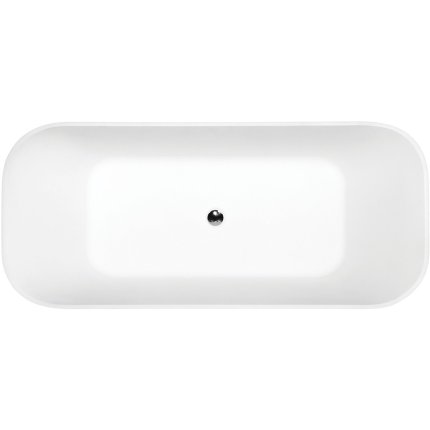 Cada free-standing Besco Assos Black & White 160x70cm, negru-alb, ventil click-clack cu top cleaning alb