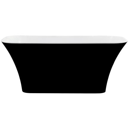 Cada free-standing Besco Assos Black & White 160x70cm, negru-alb, ventil click-clack cu top cleaning crom