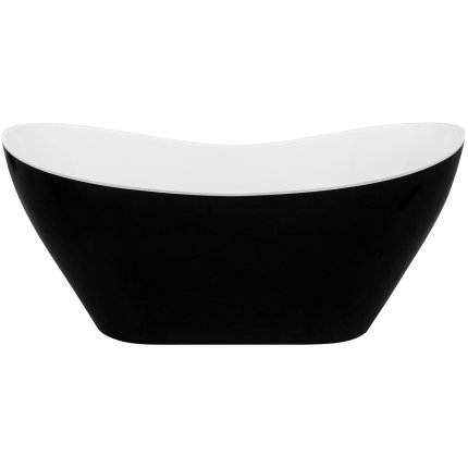 Cada free-standing Besco Viya Black & White 160x70cm, negru-alb, ventil click-clack cu top cleaning grafit