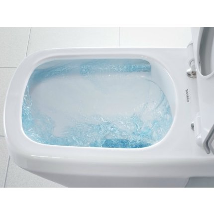 Set vas WC suspendat Duravit DuraStyle Basic Rimless si capac cu inchidere lenta