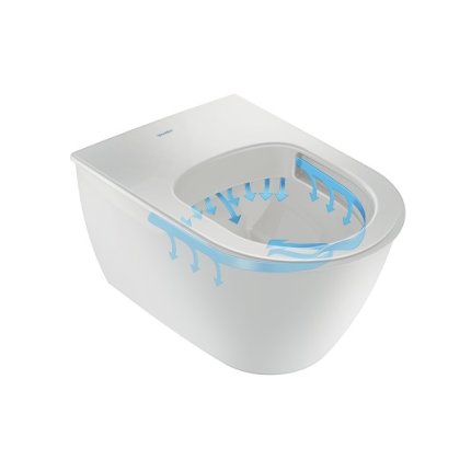 Set vas WC suspendat Duravit DuraStyle Basic Rimless si capac cu inchidere lenta