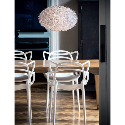 Suspensie Kartell Bloom design Ferruccio Laviani, G9 max 6x33W, d53cm, alb