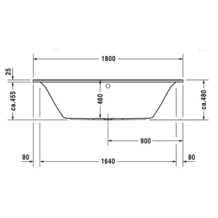 Cada baie rectangulara Duravit Darling New 180x80cm, acril, montaj incastrat sau cu panouri