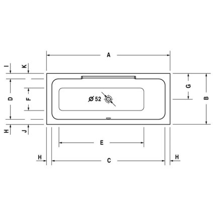 Cada baie rectangulara Duravit DuraStyle 160x70cm, acril, orientare dreapta, montaj incastrat sau cu panouri