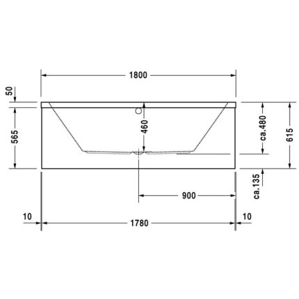 Cada baie rectangulara Duravit Vero 180x80cm, acril
