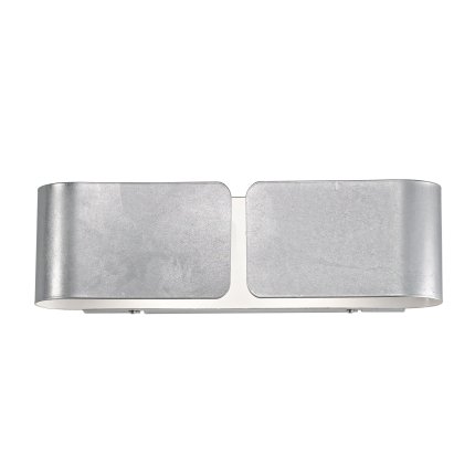 Aplica Ideal Lux Clip AP2 Small, 2X60W, 44x12.7cm, argintiu