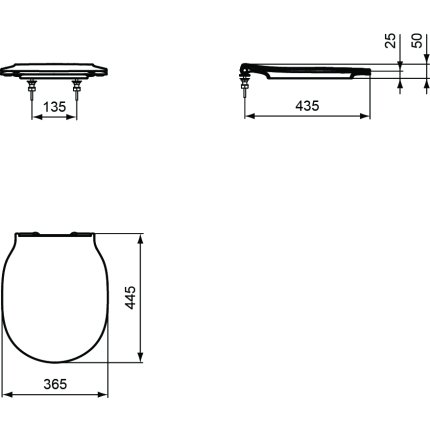 Capac WC Ideal Standard Thin slim cu inchidere lenta pentru Connect Air