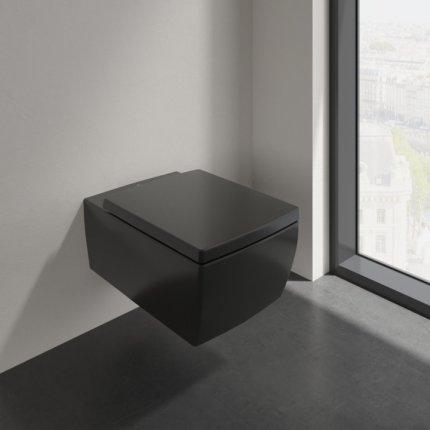 Vas WC suspendat Villeroy & Boch Memento 2.0 DirectFlush, 56x37.5cm, CeramicPlus, negru mat