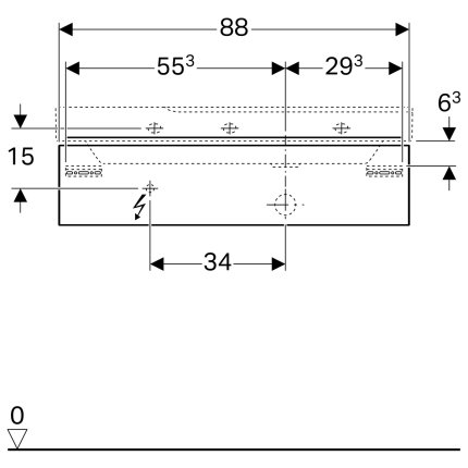 Dulap baza Geberit Xeno2 88x46.2cm decupaj sifon dreapta, cu un sertar, alb lucios