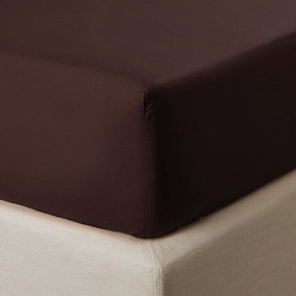 Cearceaf de pat cu elastic Descamps Sublime 160x200cm, chocolat