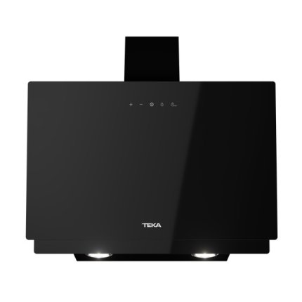 Hota Teka Easy DVN 64030 design vertical, 2 trepte + Turbo, 460 m3/h, 60cm, timer, Sticla neagra